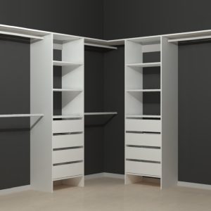 Aspiring 600 Walk-In Wardrobe Duo with Drawers